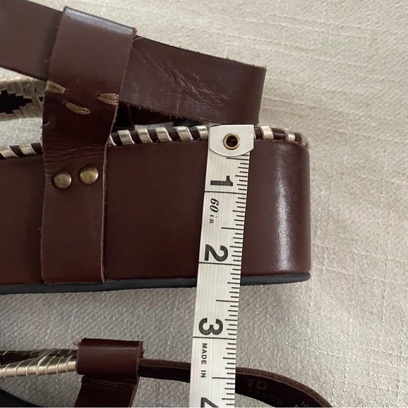 Free People Sedona Sandals Leather Platform Boho Brown Gold NEW Size 10 - Picture 4 of 7